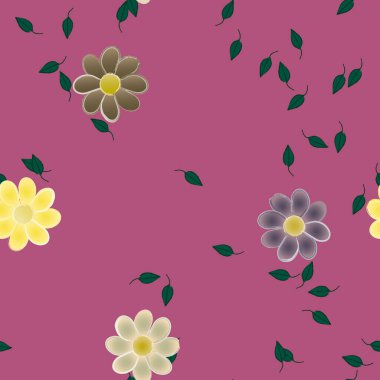 Botanik çiçekler arka plan, vektör illüstrasyonu