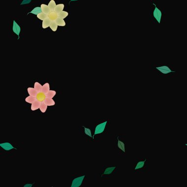 Botanik çiçekler arka plan, vektör illüstrasyonu