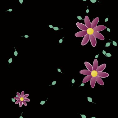 Çiçek yaprakları, çiçekler duvar kağıtları, vektör illüstrasyonları..