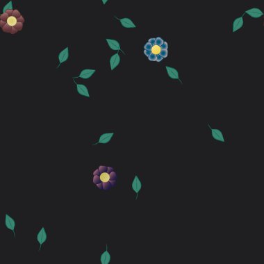 Çiçek yaprakları, çiçekler duvar kağıtları, vektör illüstrasyonları..