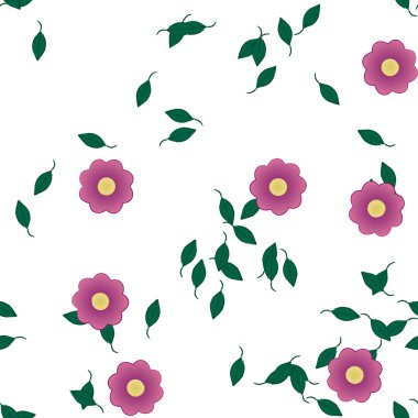 Çiçek yaprakları, çiçekler duvar kağıtları, vektör illüstrasyonları.