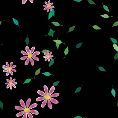 Çiçek yaprakları, çiçekler duvar kağıtları, vektör illüstrasyonları.