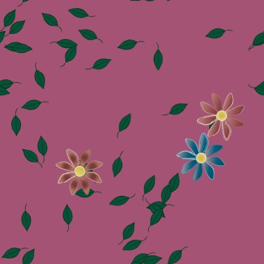 Çiçek yaprakları, çiçekler duvar kağıtları, vektör illüstrasyonları.