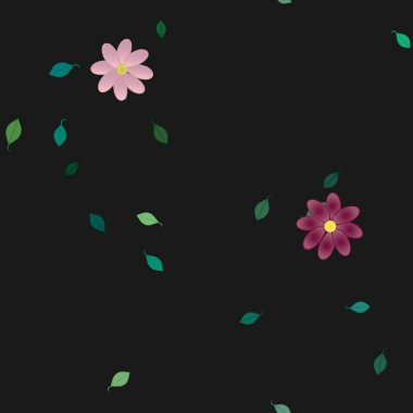 Çiçek yaprakları, çiçekler duvar kağıtları, vektör illüstrasyonları..