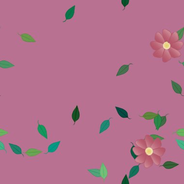 Botanik çiçekler arka plan, vektör illüstrasyonu