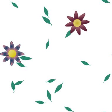 Çiçek yaprakları, çiçekler duvar kağıtları, vektör illüstrasyonları..