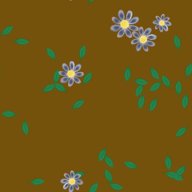 Çiçekler çiçek açan duvar kağıtları, çiçek açan yapraklar, vektör illüstrasyonu