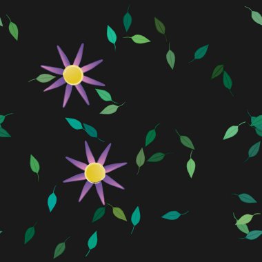 Botanik çiçekler arka plan, vektör illüstrasyonu