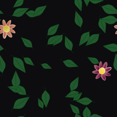 Çiçek yaprakları, çiçekler duvar kağıtları, vektör illüstrasyonları..