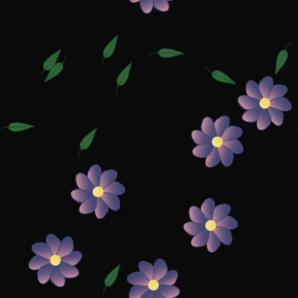 Bloesem Gebladerte Bloemen Bloei Behang Vector Illustratie — Stockvector