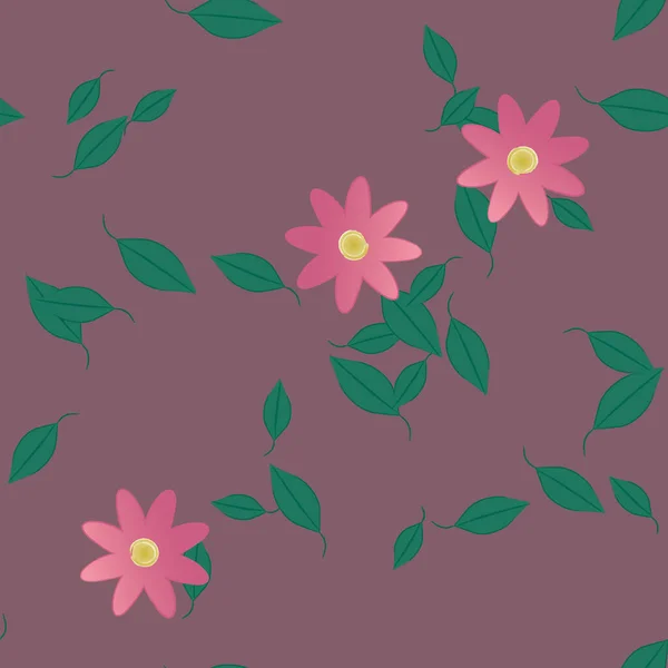 Follaje Flores Flores Florecen Fondo Pantalla Vector Ilustración — Archivo Imágenes Vectoriales