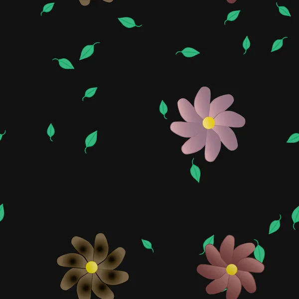 Farbigen Floralen Hintergrund Mit Blumen Vektorillustration — Stockvektor