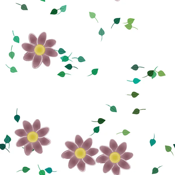 Bloesem Gebladerte Bloemen Bloei Behang Vector Illustratie — Stockvector