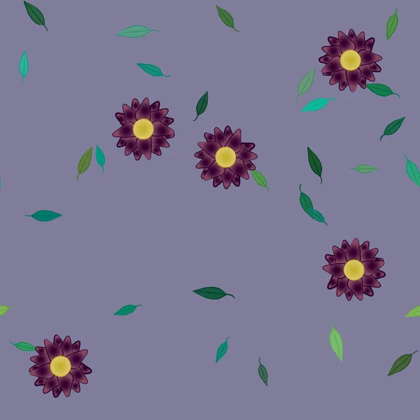 Feuillage Fleuri Papier Peint Fleuri Fleurs Illustration Vectorielle — Image vectorielle