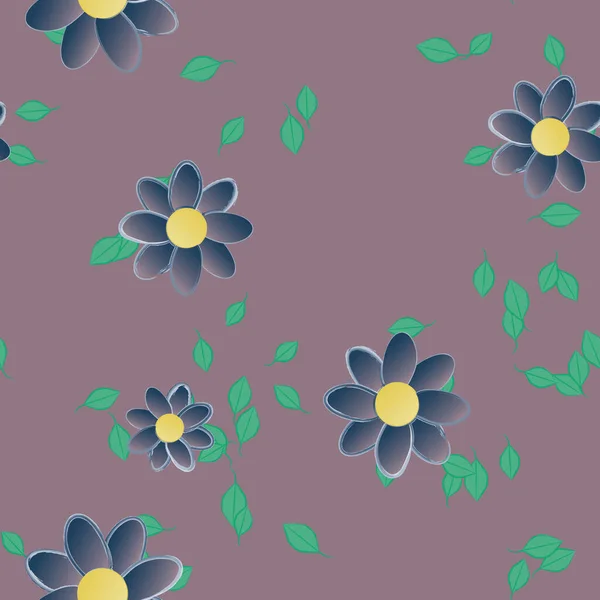 Feuillage Fleuri Papier Peint Fleuri Fleurs Illustration Vectorielle — Image vectorielle