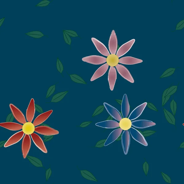 Farbigen Floralen Hintergrund Blumen Vektor Illustration — Stockvektor