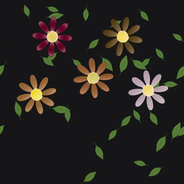 Bloemen Bloei Behang Bloesem Gebladerte Vector Illustratie — Stockvector