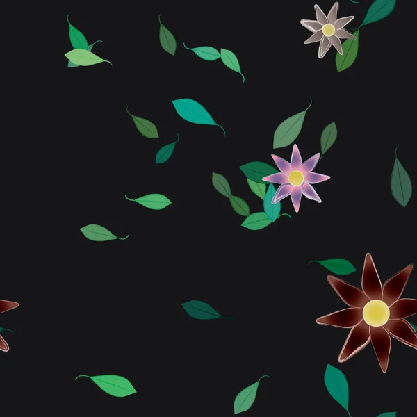 Кольоровий Квітковий Фон Квітами Векторні Ілюстрації — стоковий вектор