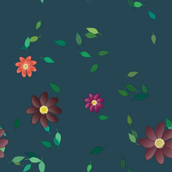 Flores Verano Fondo Vector Ilustración — Archivo Imágenes Vectoriales