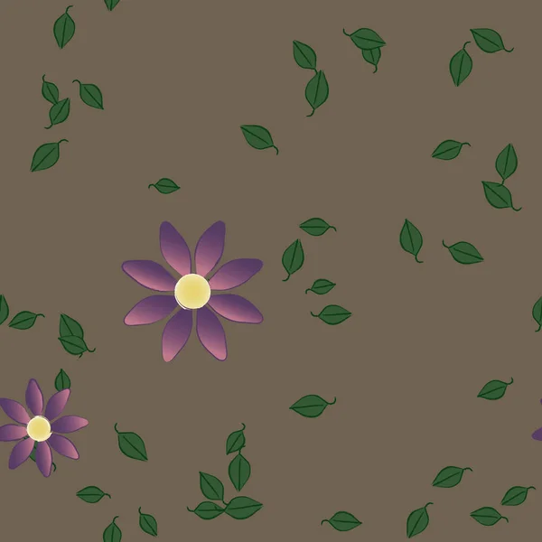 Follaje Flores Flores Florecen Fondo Pantalla Vector Ilustración — Archivo Imágenes Vectoriales