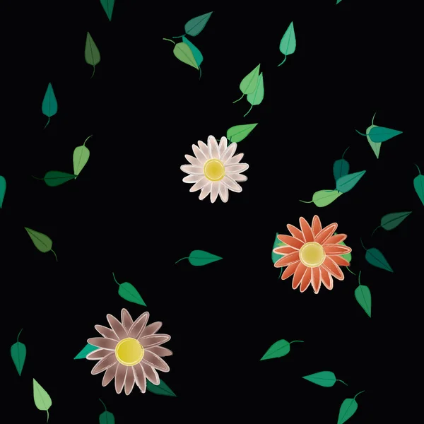 Flores Florecen Fondo Pantalla Follaje Flor Vector Ilustración — Archivo Imágenes Vectoriales