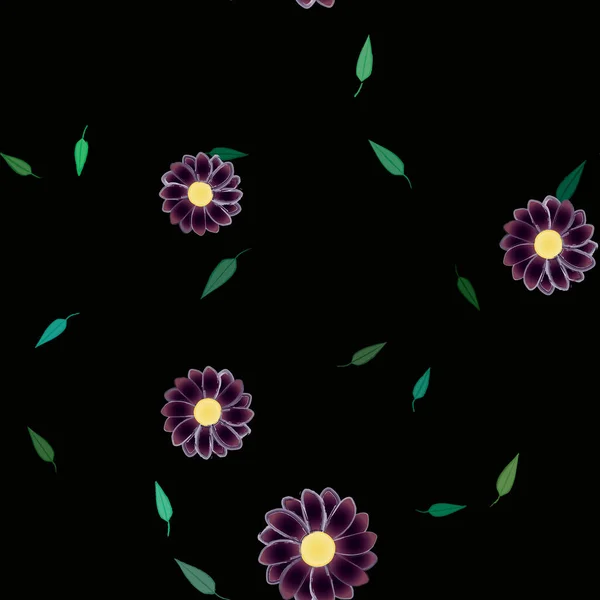 Follaje Flores Flores Florecen Fondo Pantalla Vector Ilustración — Archivo Imágenes Vectoriales