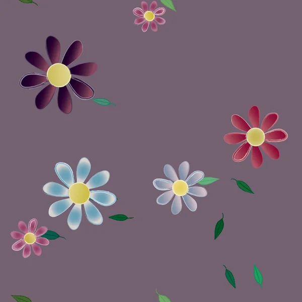 Gekleurde Bloemen Achtergrond Met Bloemen Vector Illustratie — Stockvector