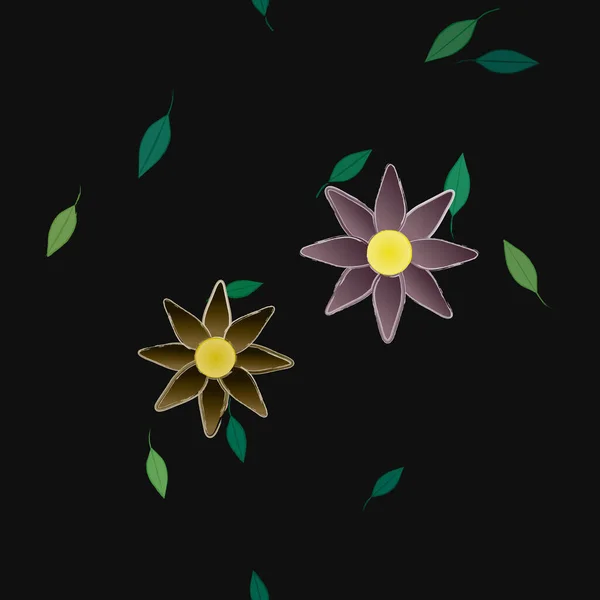 Flores Botánicas Fondo Ilustración Vectorial — Vector de stock