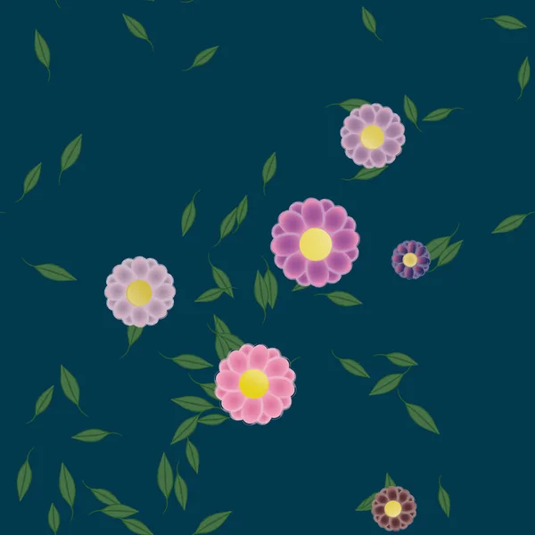 Fleurs Fleur Papier Peint Feuille Fleur Illustration Vectorielle — Image vectorielle