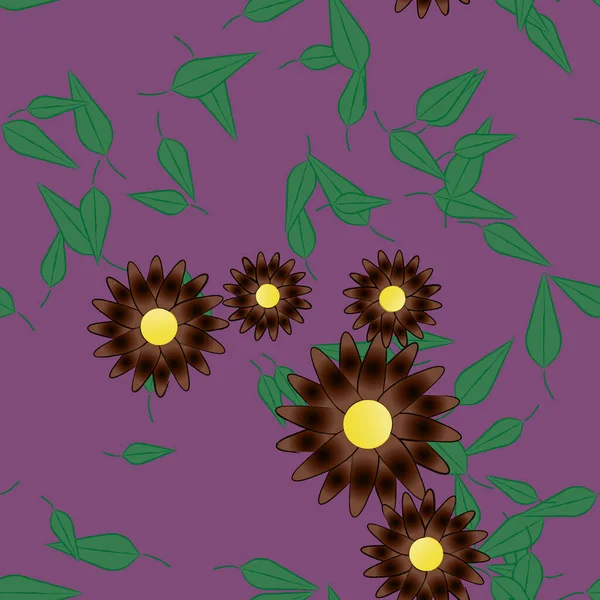 Farbigen Floralen Hintergrund Mit Blumen Vektorillustration — Stockvektor