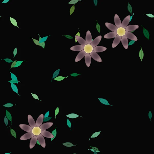 Flores Florecen Fondo Pantalla Follaje Flor Vector Ilustración — Vector de stock