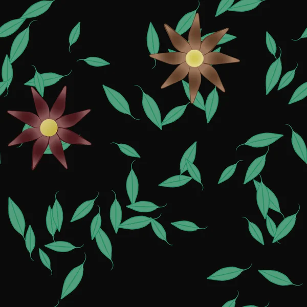 Fleurs Fleur Papier Peint Feuille Fleur Illustration Vectorielle — Image vectorielle