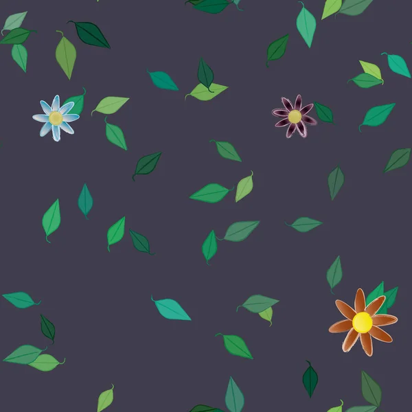 Feuillage Fleuri Papier Peint Fleuri Fleurs Illustration Vectorielle — Image vectorielle