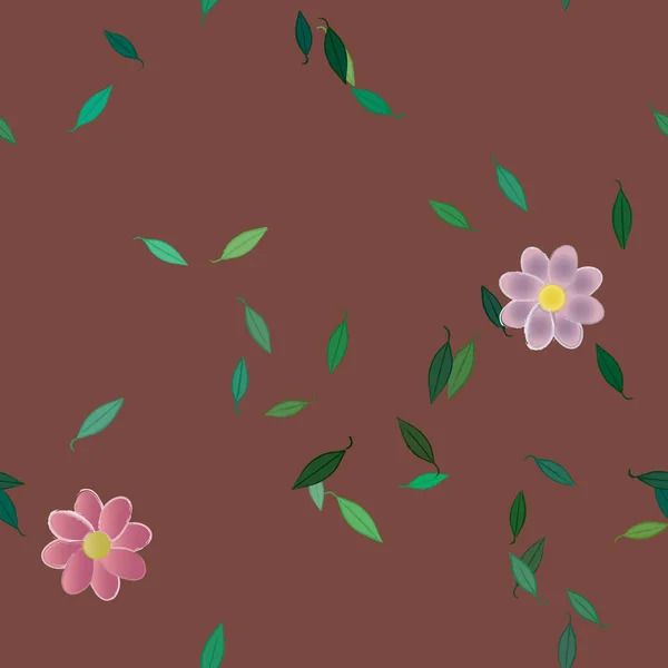 Follaje Flores Flores Florecen Fondo Pantalla Vector Ilustración — Archivo Imágenes Vectoriales