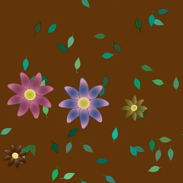 Fundo Flores Botânicas Ilustração Vetorial — Vetor de Stock