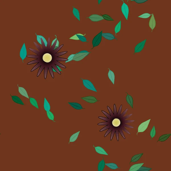 Follaje Flores Flores Florecen Fondo Pantalla Vector Ilustración — Vector de stock