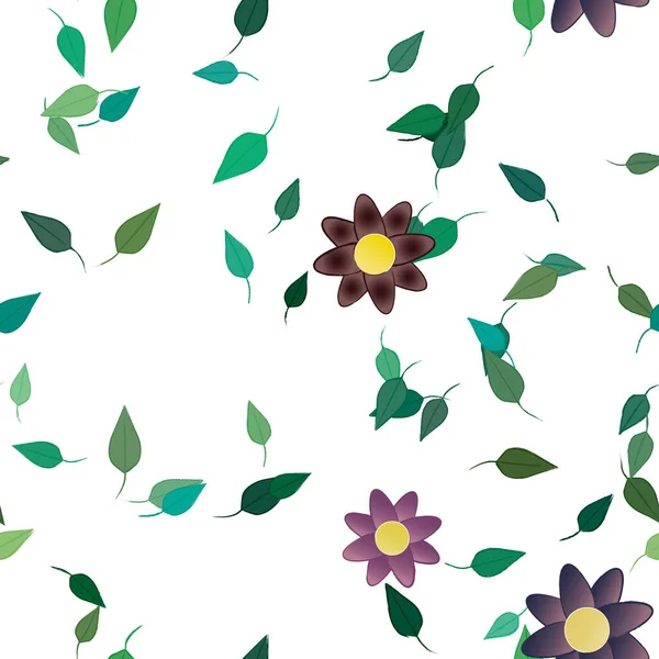 Flores Florecen Fondo Pantalla Follaje Flor Vector Ilustración — Archivo Imágenes Vectoriales