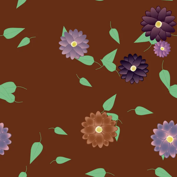 Fondo Floral Color Con Flores Ilustración Vectorial — Vector de stock