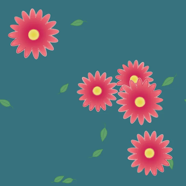 Follaje Flores Flores Florecen Fondo Pantalla Vector Ilustración — Archivo Imágenes Vectoriales