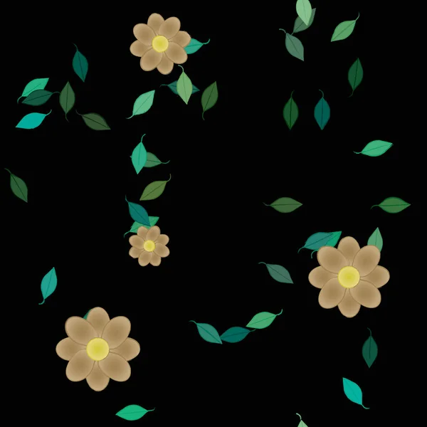 Blossom Foliage Flowers Bloom Wallpaper Vector Illustration — Stock Vector