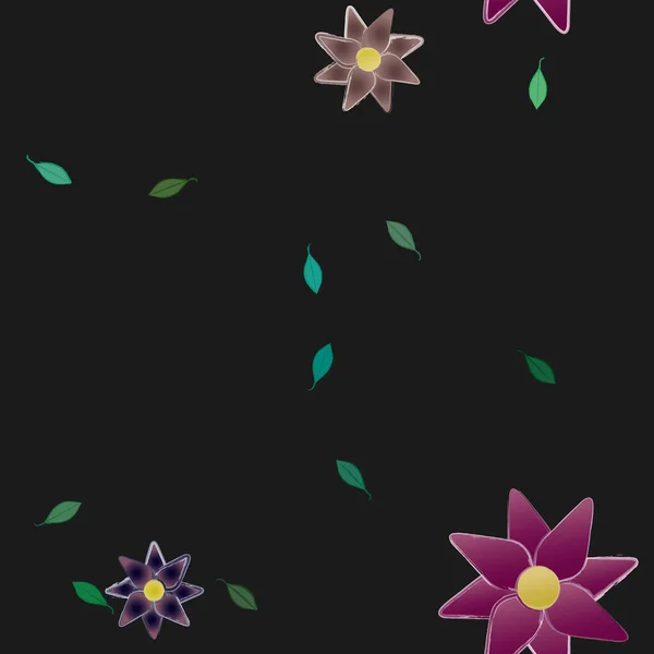 Follaje Flores Flores Florecen Fondo Pantalla Vector Ilustración — Archivo Imágenes Vectoriales