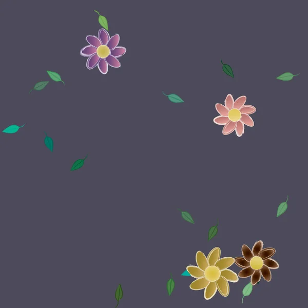 Flores Botánicas Fondo Ilustración Vectorial — Vector de stock