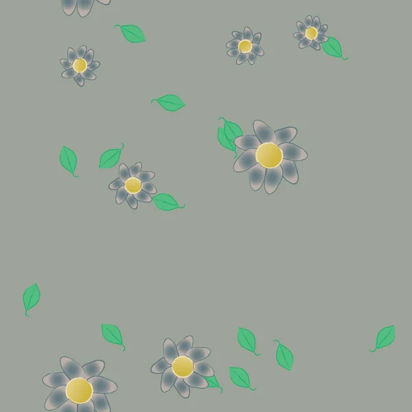 Feuillage Fleuri Papier Peint Fleuri Fleurs Illustration Vectorielle — Image vectorielle