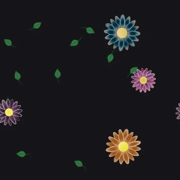 Fond Floral Coloré Avec Des Fleurs Illustration Vectorielle — Image vectorielle