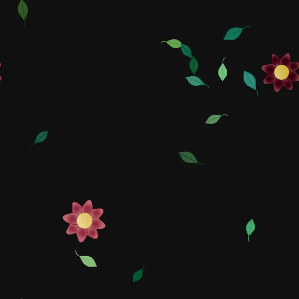 Βοτανικό Φόντο Λουλουδιών Διανυσματική Απεικόνιση — Διανυσματικό Αρχείο