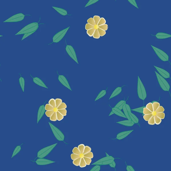 Flores Florecen Fondo Pantalla Follaje Flor Vector Ilustración — Vector de stock