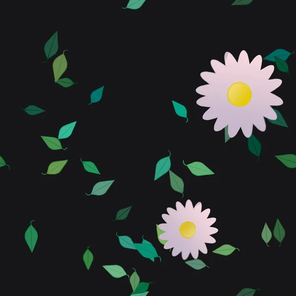 シームレスな花の葉の背景 花の壁紙 ベクトルイラスト — ストックベクタ