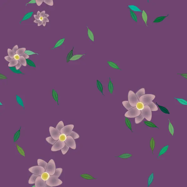 Feuillage Fleuri Papier Peint Fleuri Fleurs Illustration Vectorielle — Image vectorielle