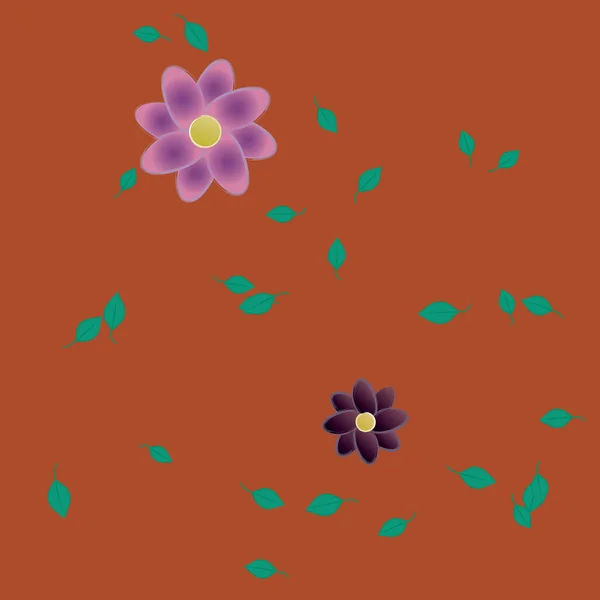 Blomstrer Løv Blomster Blomstre Tapet Vektor Illustration – Stock-vektor