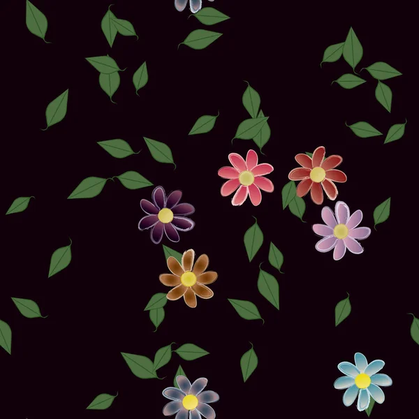 Fundo Floral Colorido Flores Ilustração Vetorial — Vetor de Stock